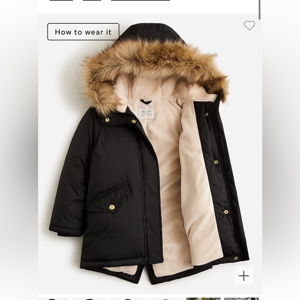 J Crew Girls' fishtail parka with PrimaLoft®